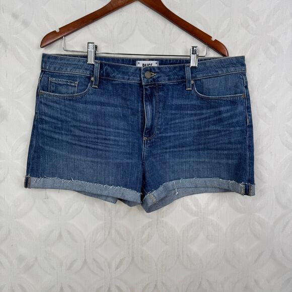 Paige Jimmy Jimmy Short in APPA Cuffed Cut Off Denim Size 32 - Picture 6 of 12